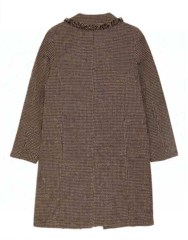 Quin And Donnelly Manteau Femme UK 18 XL Acrylique Pied-de-Poule Marron