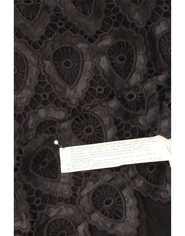 Zara Femme Mini Jupe Large W30 Noir Géométrique Polyester