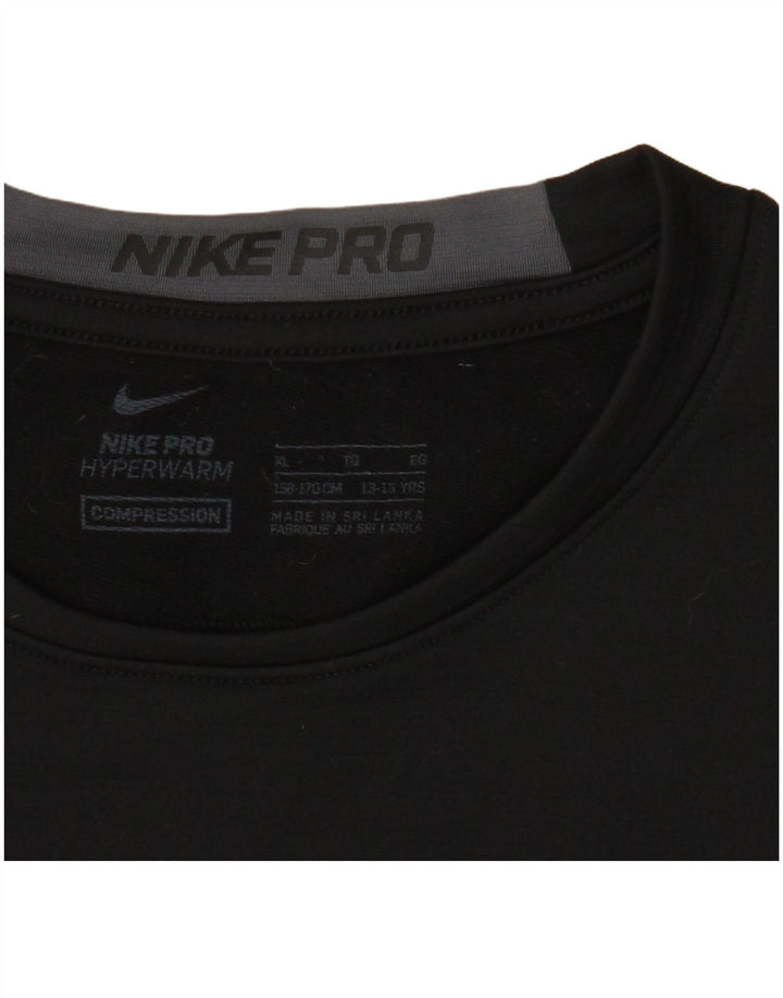 Nike Garçon Graphique Haut Manches Longues 13-14 ans XL Noir