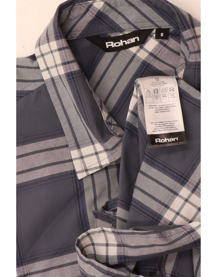 Rohan Chemise à Manches Courtes Homme Petit Carreau Bleu Polyamide
