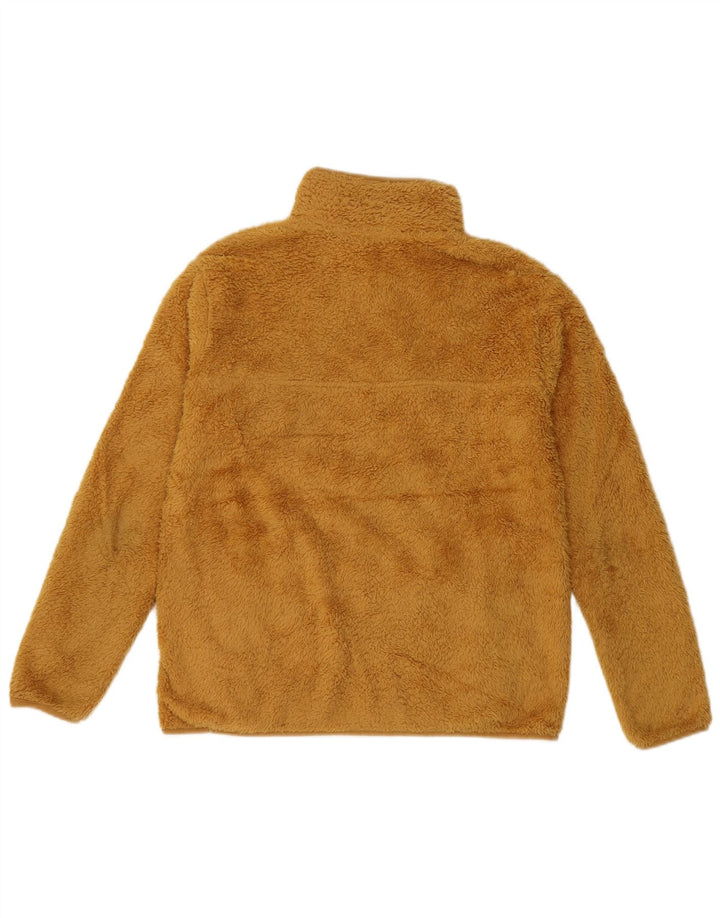 Eddie Bauer Pull polaire à col zippé pour femme UK 10 Petit Jaune Polyester