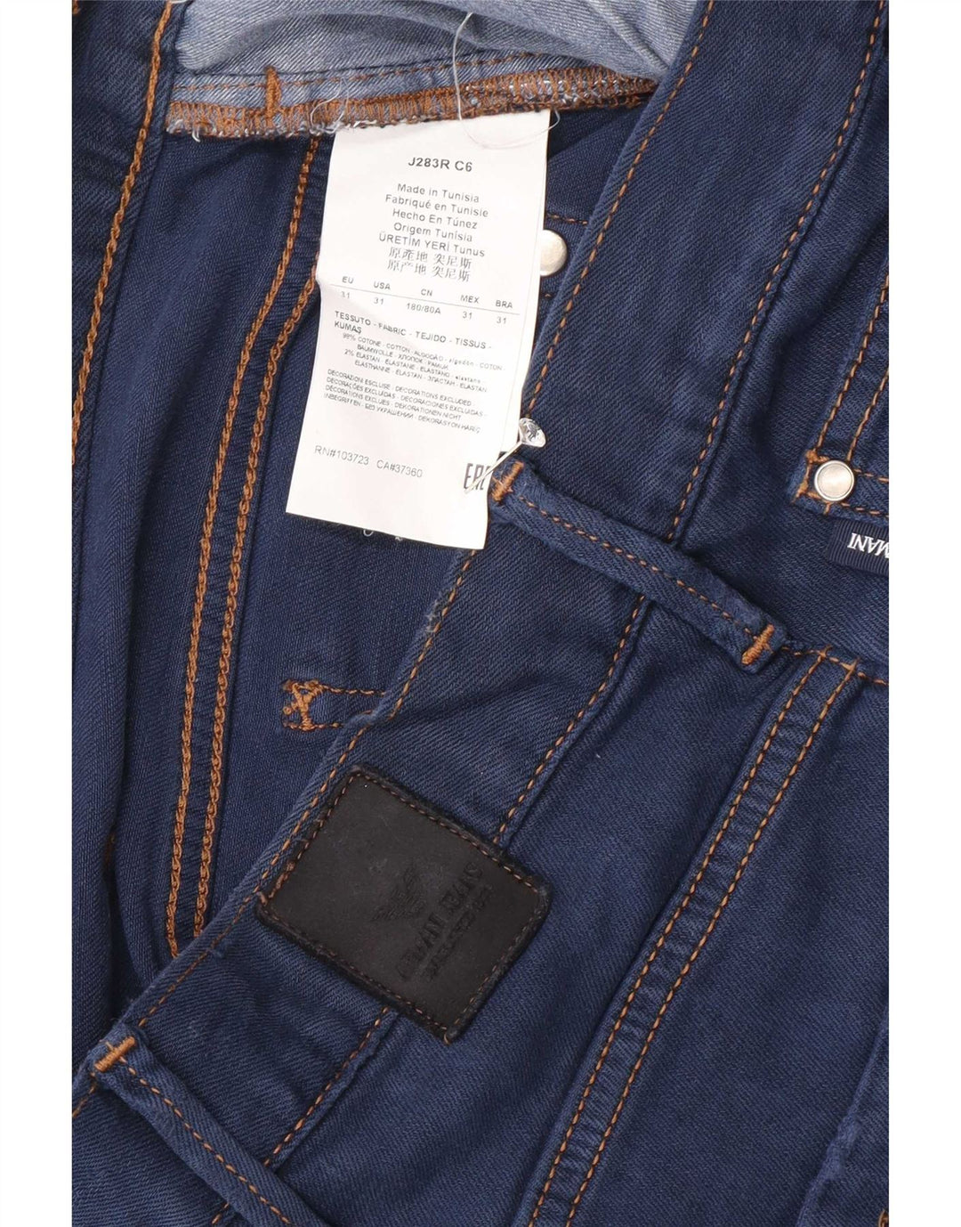 Armani Jeans Slim W31 L30 Bleu Coton Homme