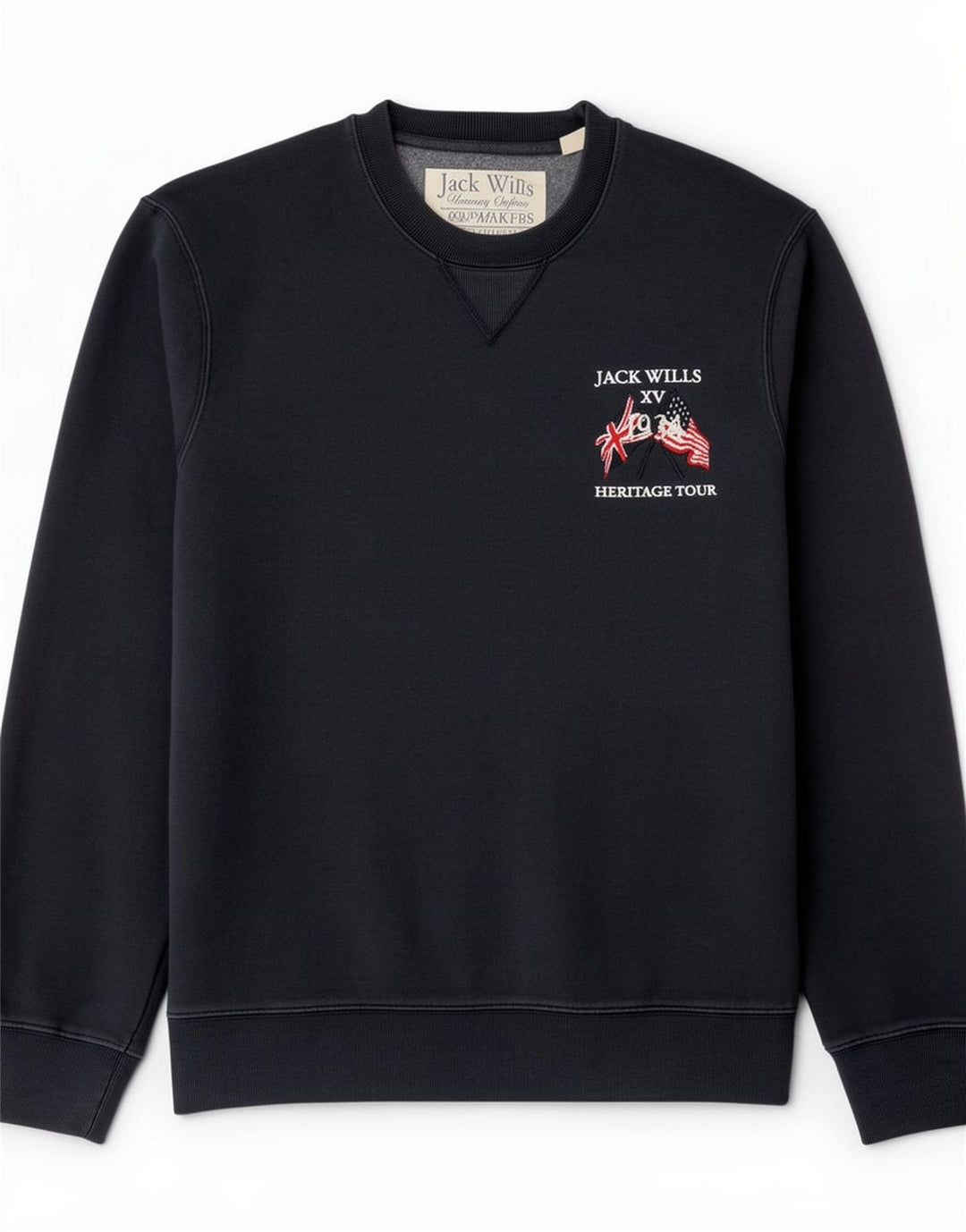 Jack Wills Sweat-shirt graphique pour homme en coton bleu marine moyen