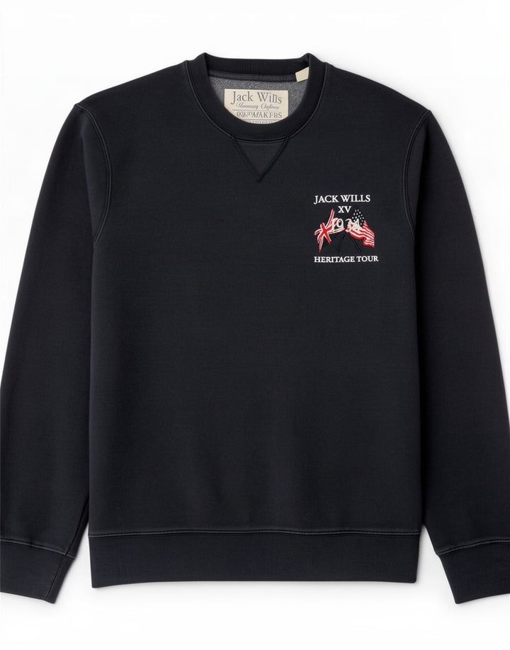 Jack Wills Sweat-shirt graphique pour homme en coton bleu marine moyen