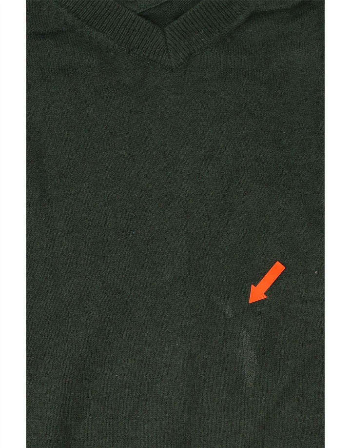 FAT FACE Mens V-Neck Jumper Sweater Medium Green Cotton Vintage Fat Face and Second-Hand Fat Face from Messina Hembry 