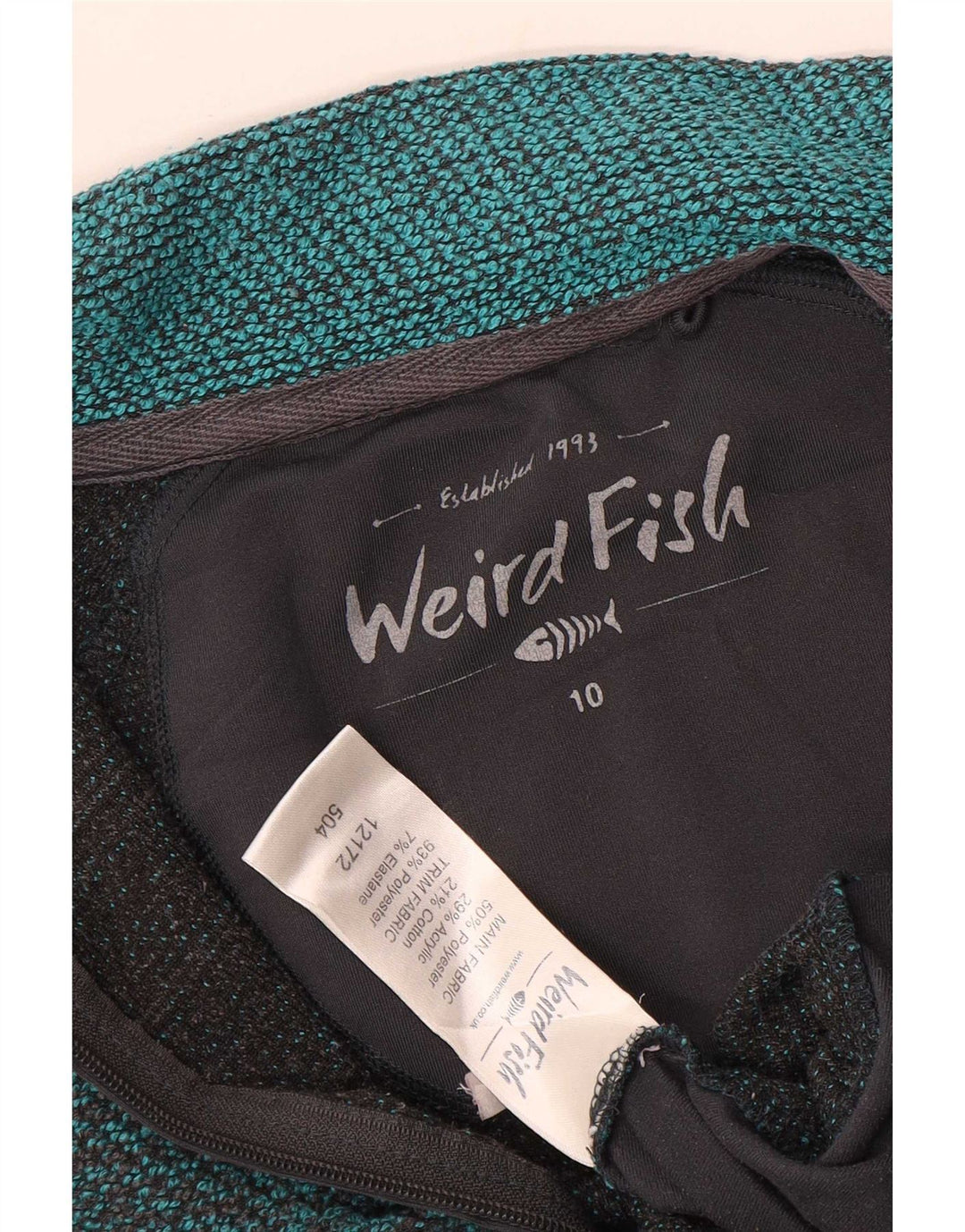 Weird Fish Veste de survêtement pour femme UK 10 Petit Bleu Colorblock