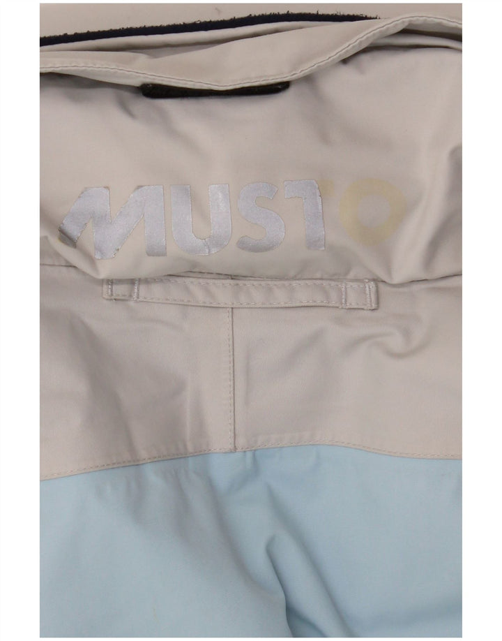 Musto Veste de pluie surdimensionnée à capuche pour femme UK 10 Small Bleu Colorblock