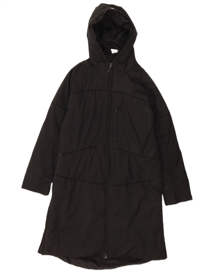 Adidas Manteau coupe-vent à capuche pour femme UK 16 Large Noir Polyester