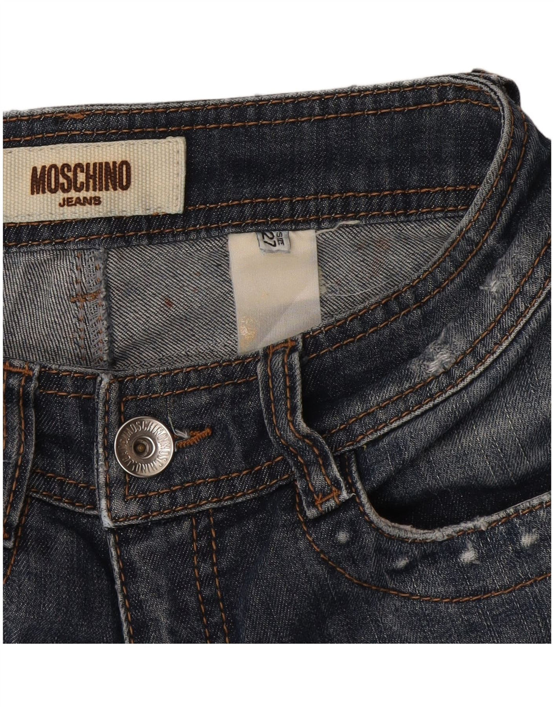 Moschino Jean skinny effet vieilli W27 L34 Bleu