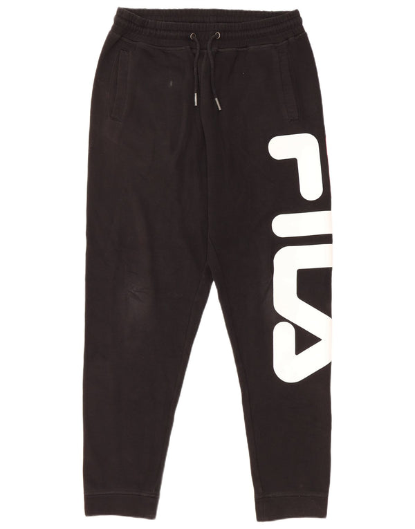 Fila Pantalon de Survêtement Graphique Joggers Petit Homme Noir Coton