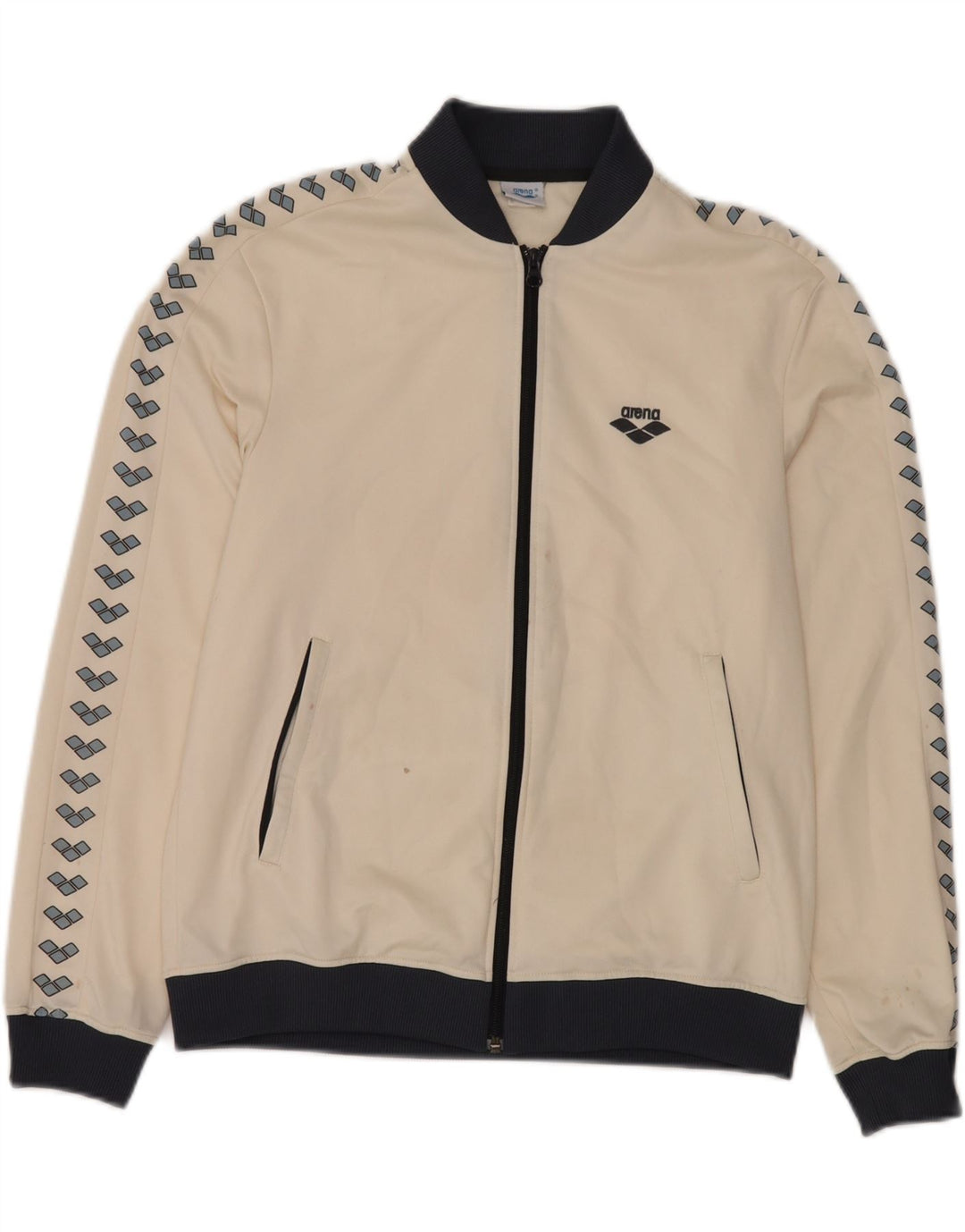 ARENA Veste de survêtement graphique pour femme UK 12 Medium Blanc Polyester