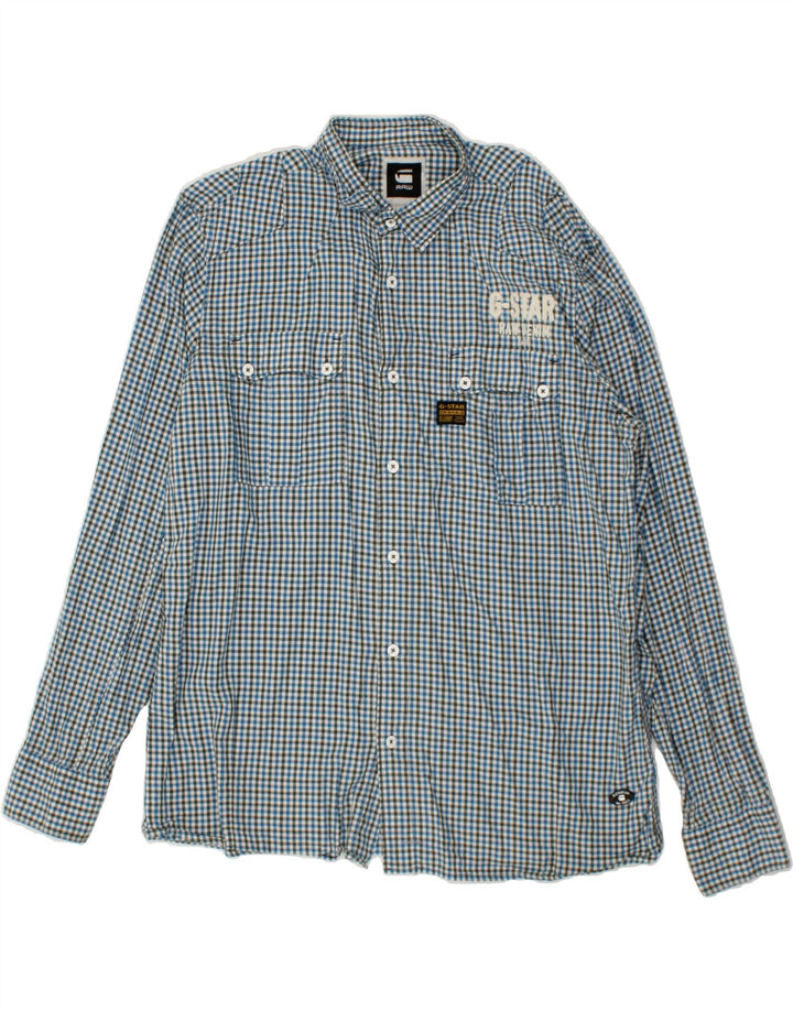 G-STAR Chemise Homme 2XL Bleu Carreaux Coton