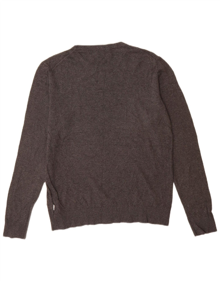 Jack & Jones Pull Col Rond Homme Gris Moyen Coton