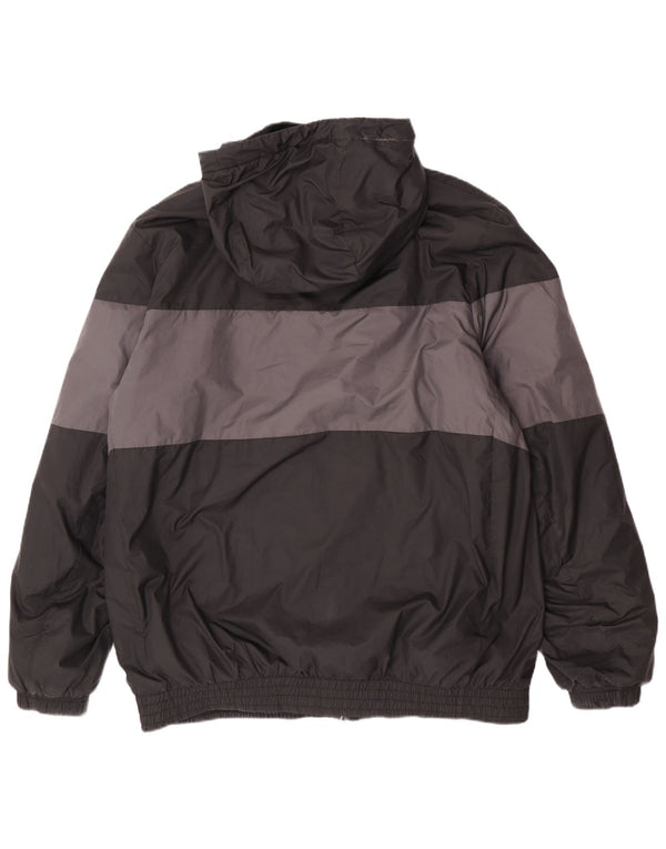 Nike Veste coupe-vent à capuche pour homme UK 40 Large Noir Colorblock Polyester