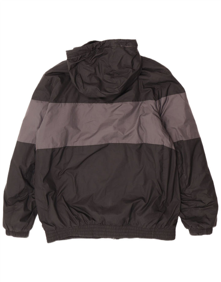 Nike Veste coupe-vent à capuche pour homme UK 40 Large Noir Colorblock Polyester