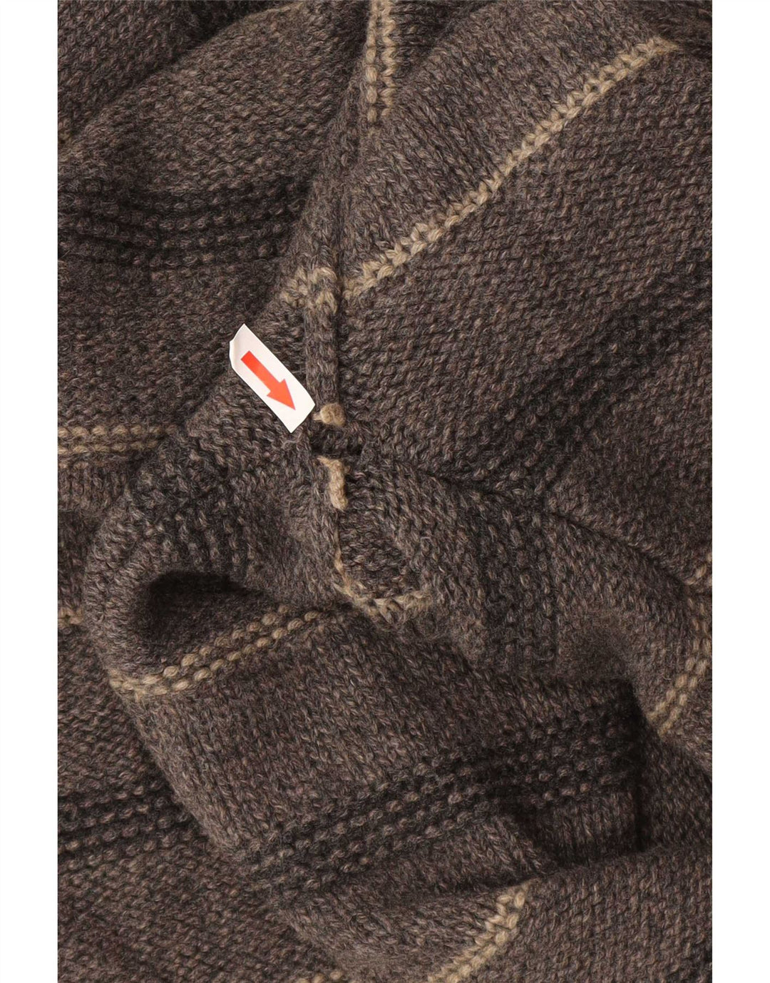 White Stuff Pull Col Zippé Homme Large Gris Rayé Laine d'Agneau