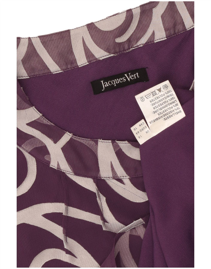 Jacques Vert Chemisier à motif abstrait pour femme UK 18 XL Violet Viscose