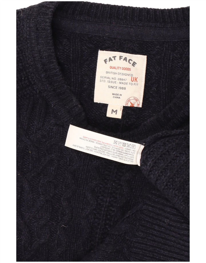Fat Face Pull Col Ras du Cou Homme Bleu Marine Moyen Laine