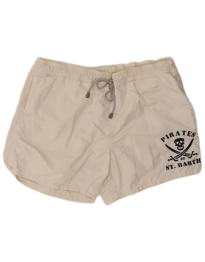 Saint Barth Short De Bain Graphique 2XL Blanc Polyamide Homme