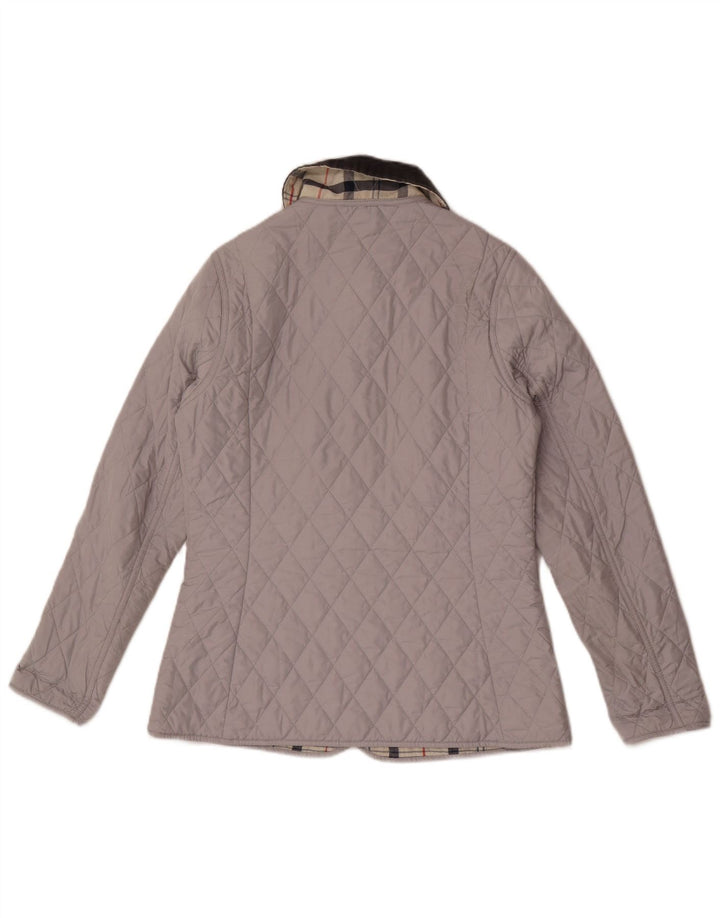 Barbour Veste matelassée pour femme UK 8 Small Gris Colorblock Polyester
