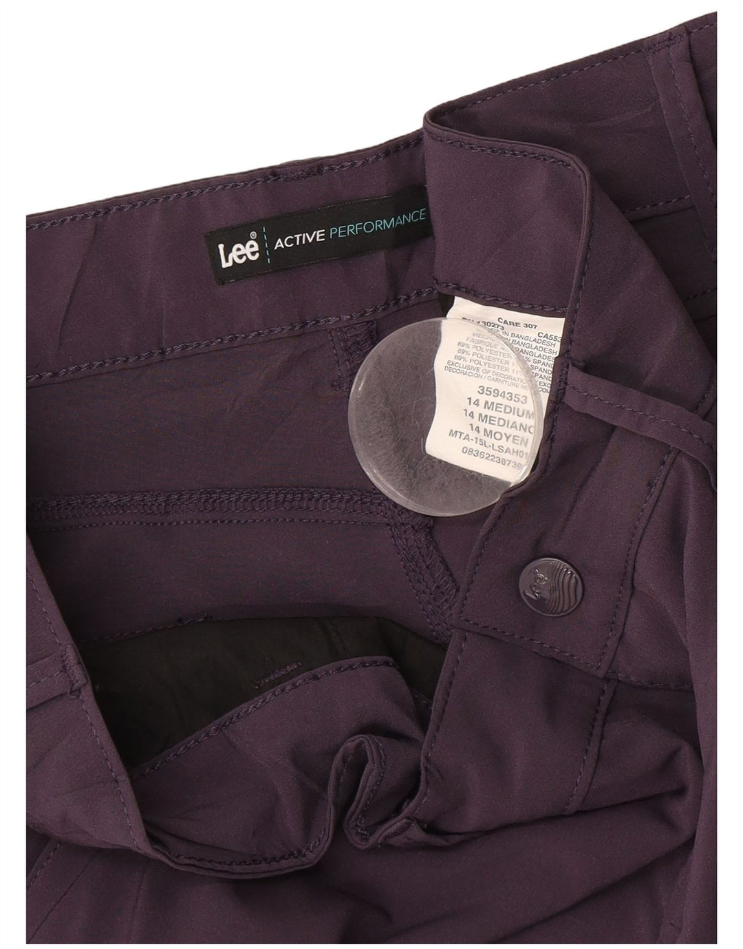 LEE Short cargo pour femme US 14 XL W36 Violet Polyester