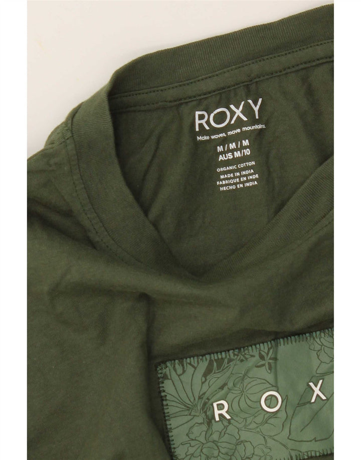 Roxy T-shirt graphique pour femme UK 14 Coton kaki moyen