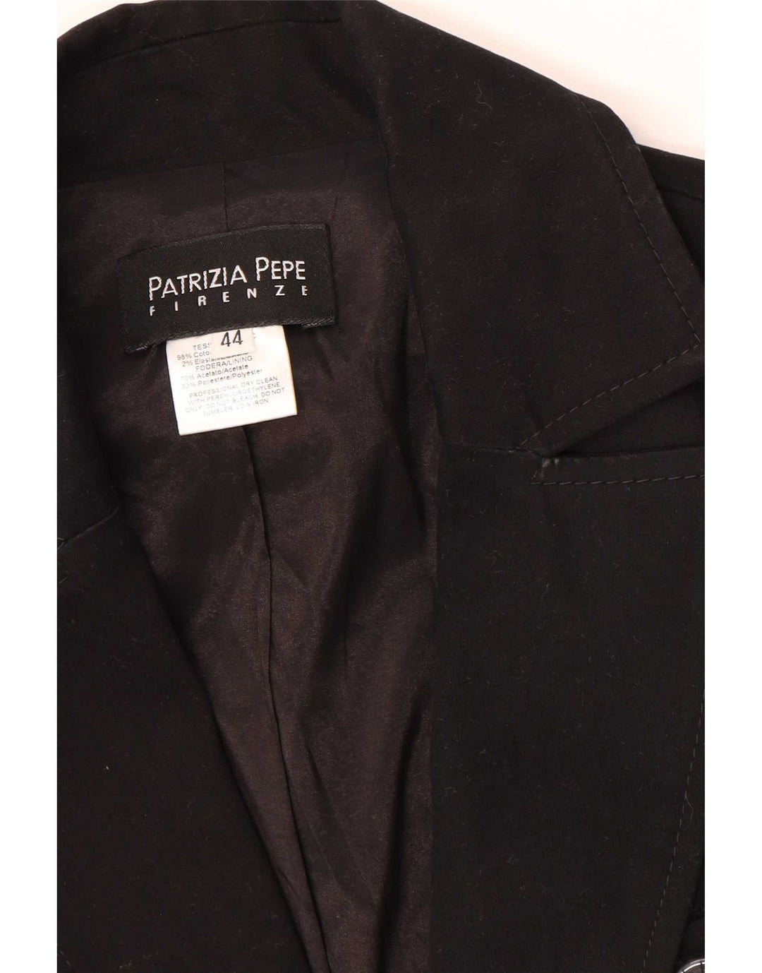 Patrizia Pepe Veste Blazer 2 Boutons Femme IT 44 Coton Noir Moyen