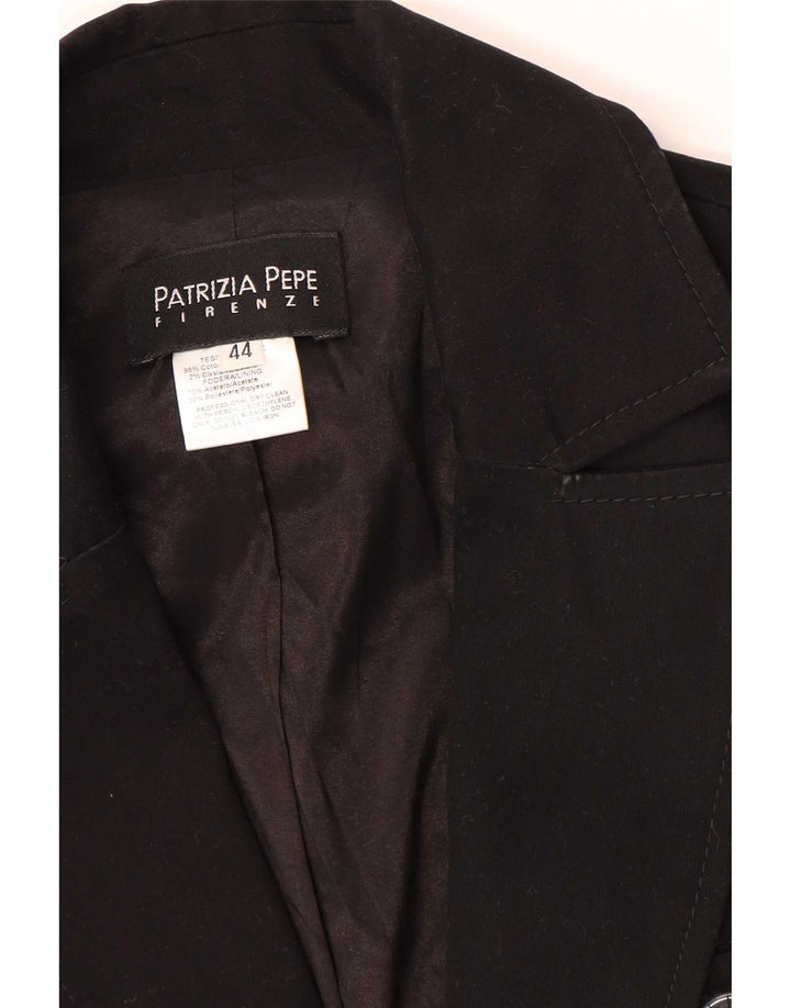 Patrizia Pepe Veste Blazer 2 Boutons Femme IT 44 Coton Noir Moyen