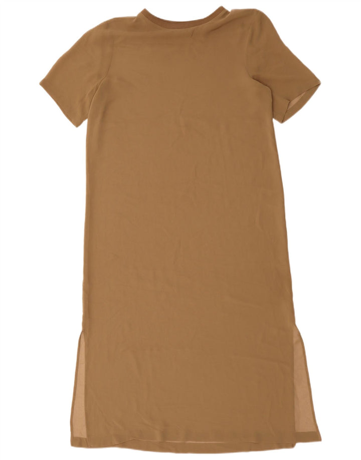 Zara Robe Maxi Femme UK 14 Beige Moyen