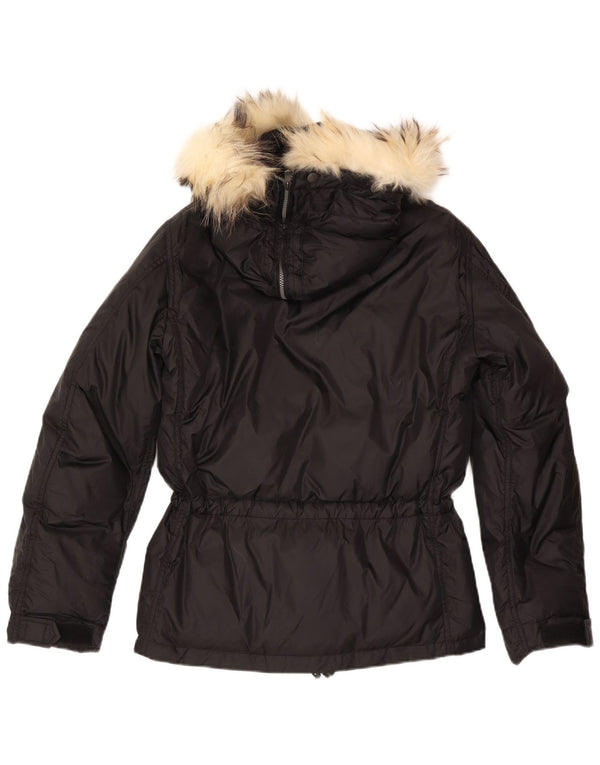 Jet Set Veste coupe-vent à capuche pour femme UK 16 Large Noir Nylon