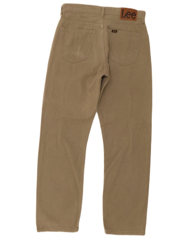 Lee Mens Portland Straight Casual Trousers W30 L30 Khaki Cotton