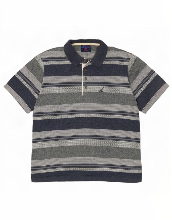 AUSTRALIAN L'ALPINA Polo Homme IT 50 Coton Rayé Bleu Moyen