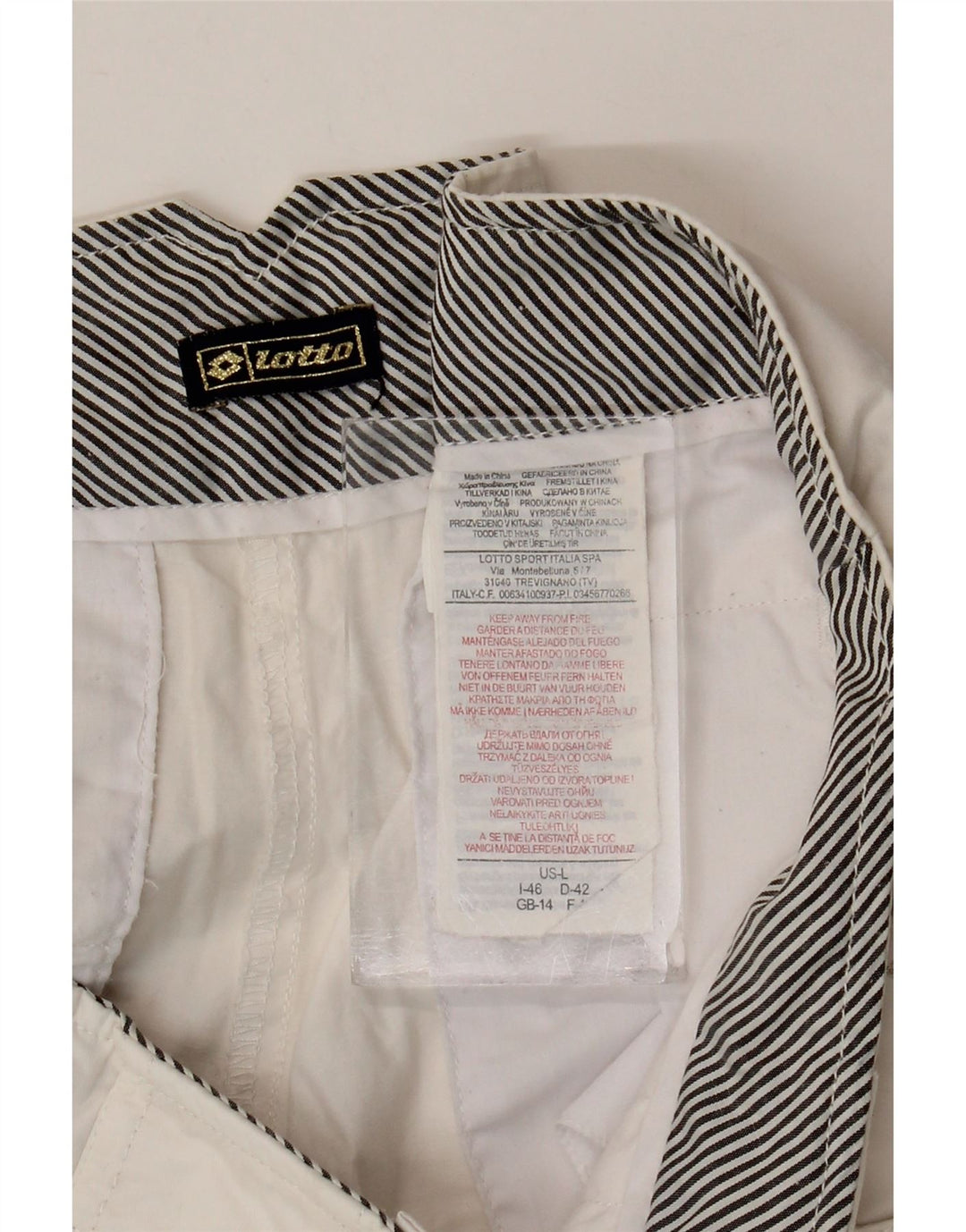 Lotto Bermuda Femme UK 14 Medium W30 Coton Blanc