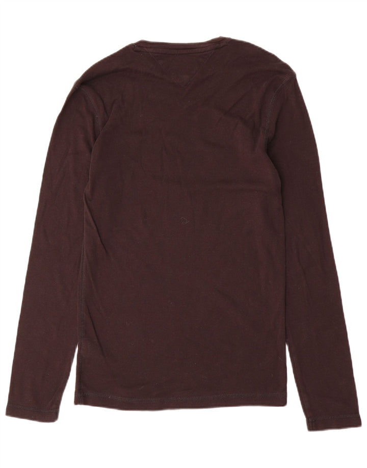 Tommy Hilfiger Haut à manches longues pour femme UK 12 Marron moyen Coton