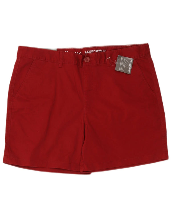 Eddie Bauer Short chino légèrement courbé pour femme US 14 XL W38 Coton rouge