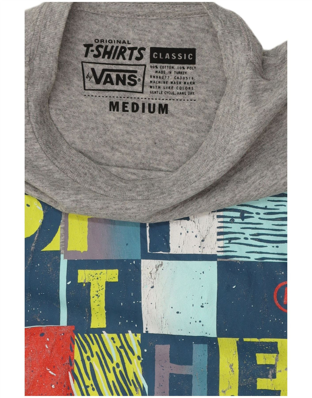 Vans T-Shirt Graphique Homme Gris Moyen Coton