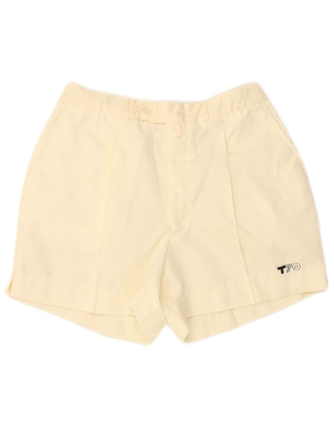 VINTAGE Short Chino Femme W26 Petit Blanc Cassé