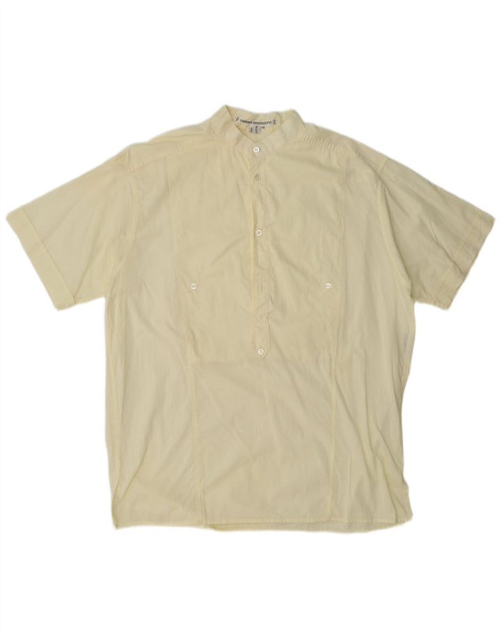 Umberto Ginocchietti Chemise pull à manches courtes pour homme IT 52 Large Jaune