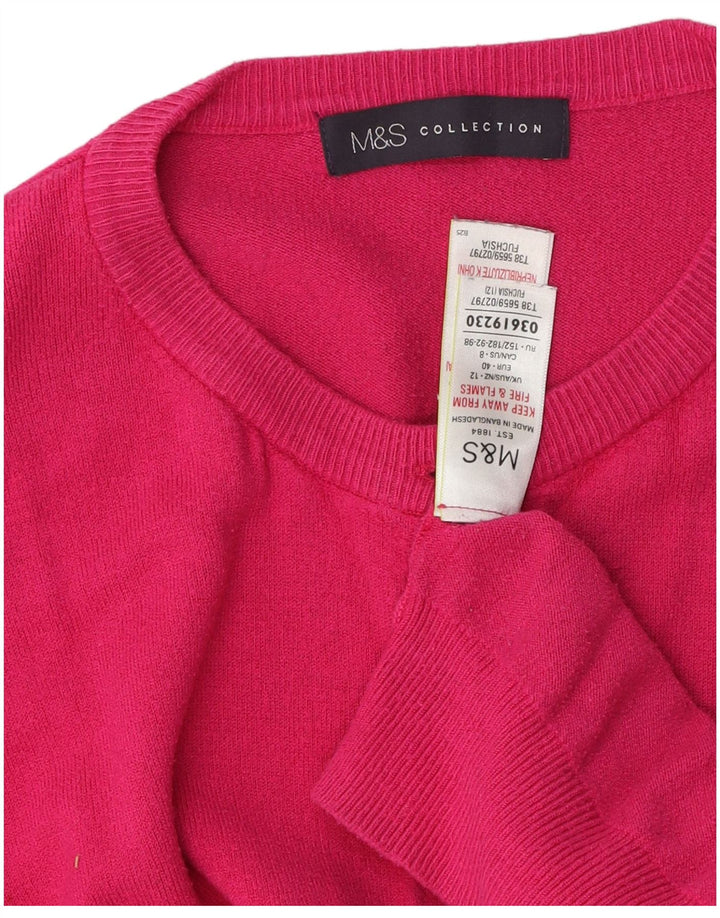 Marks & Spencer Pull Cardigan Femme UK 12 Viscose Rose Moyen