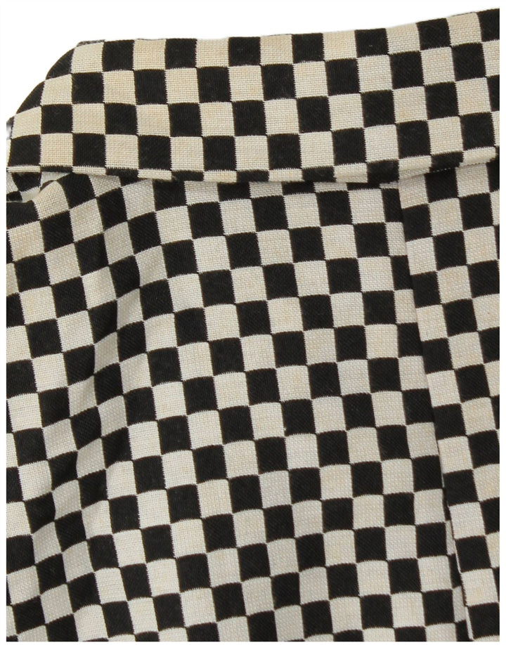 Zara Womens Crop Double Breasted Blazer Jacket UK 6 XS Noir Géométrique