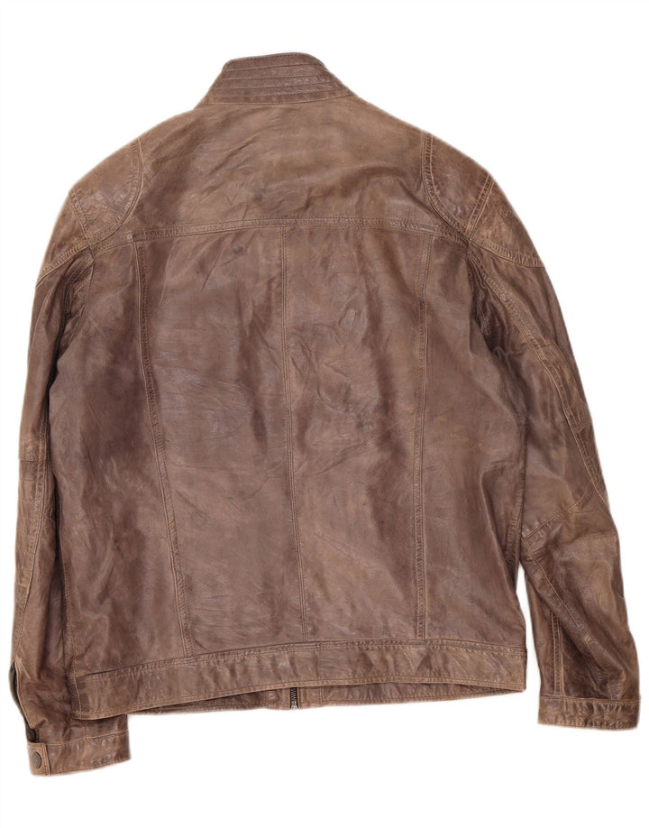Engbers Veste En Cuir Homme IT 48 Gris Moyen
