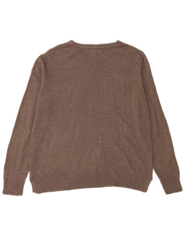Marks & Spencer Pull col bateau pour femme UK 14 Grand Acrylique Marron