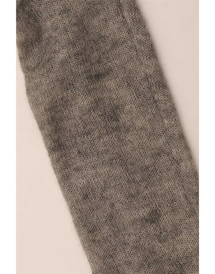vintage Womens Cardigan Sweater UK 16 Grand Gris Moucheté Élasthanne