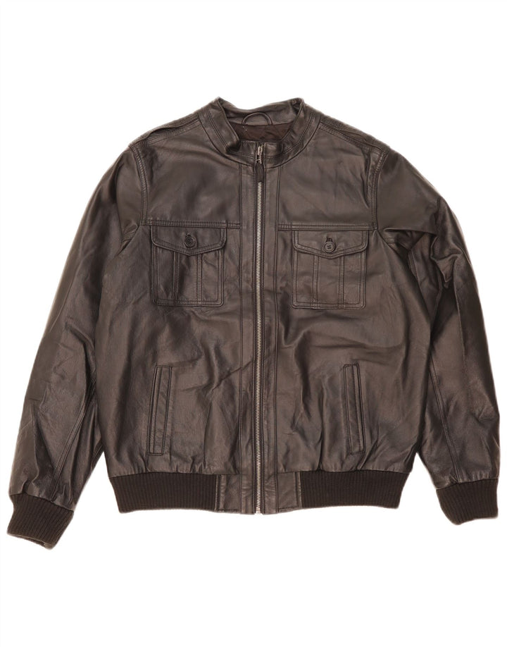 Marks & Spencer Veste en Cuir Garçon 13-14 Ans Cuir Noir