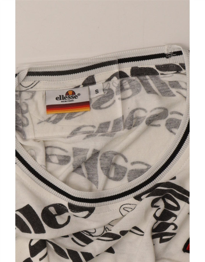 ELLESSE T-Shirt Graphique Homme Petit Blanc