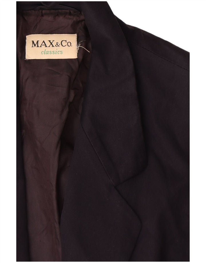 Max & Co. Veste blazer à 2 boutons pour femme UK 12 en coton bleu marine moyen