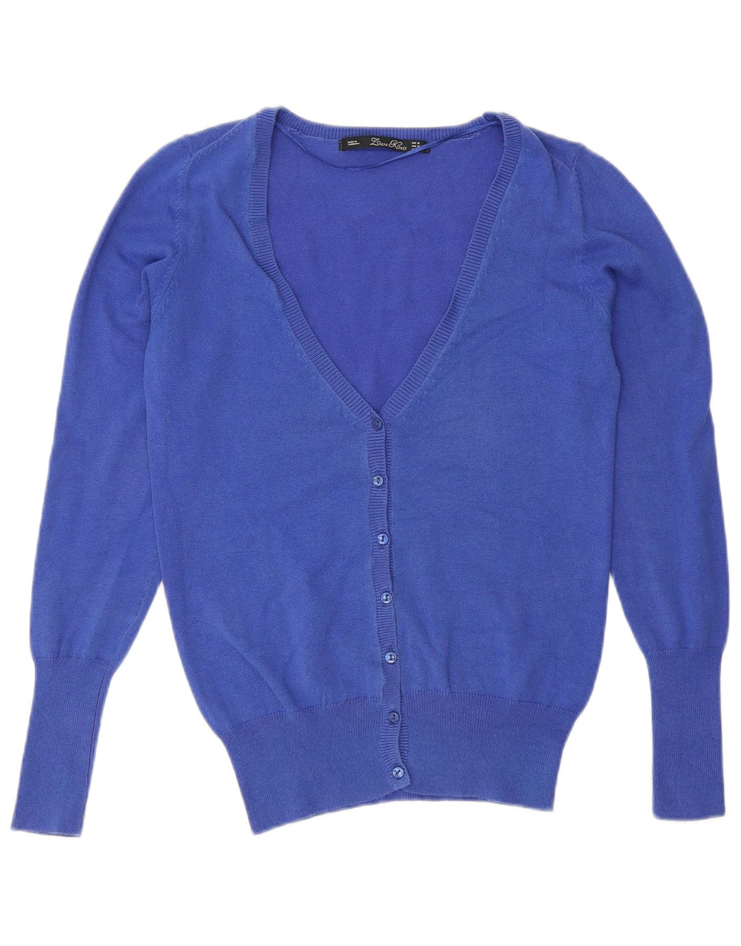 Zara Cardigan Femme Pull UK 12 Bleu Moyen