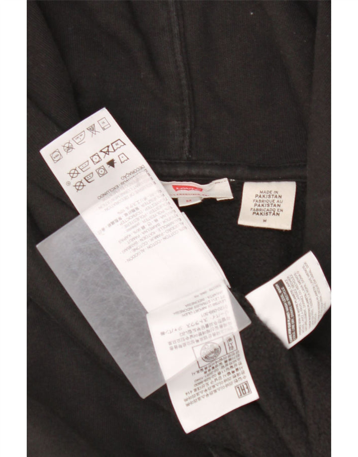 LEVI'S Pull à capuche graphique surdimensionné pour femme UK 14 en coton noir moyen