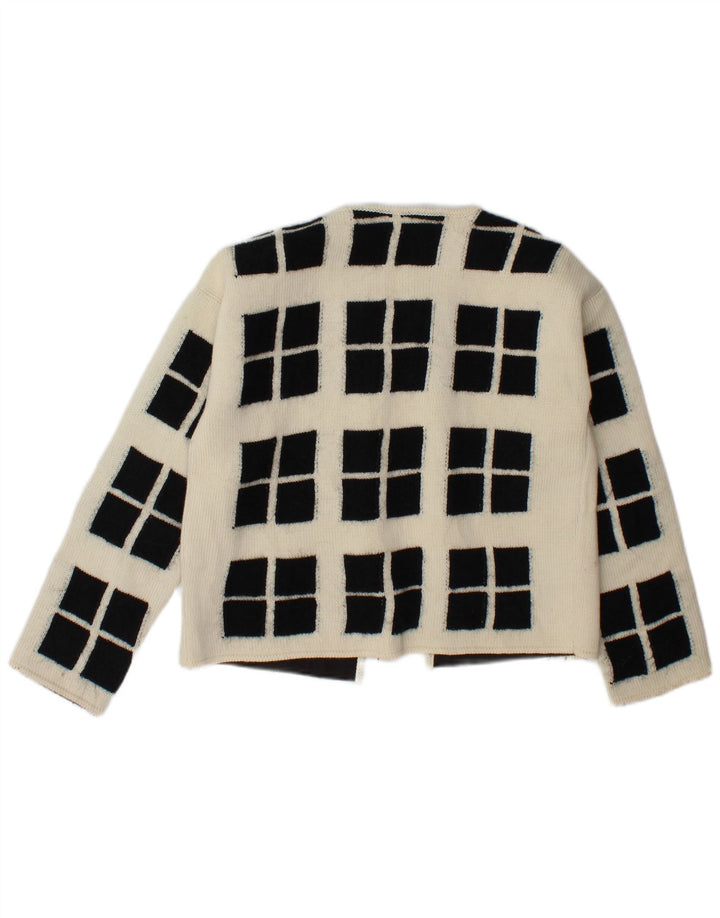 Seventy Cardigan court ouvert pour femme IT 42 Medium Off White Géométrique
