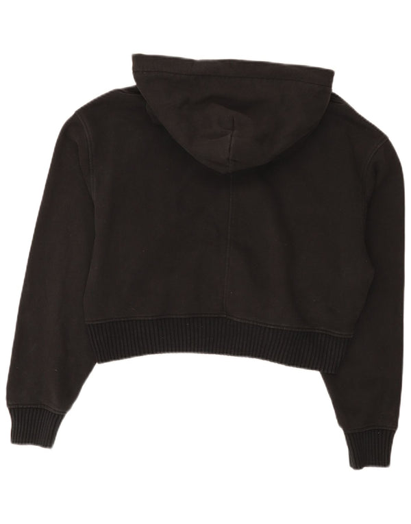 Calvin Klein Jeans Pull à capuche court surdimensionné pour femme UK 10 Petit Noir